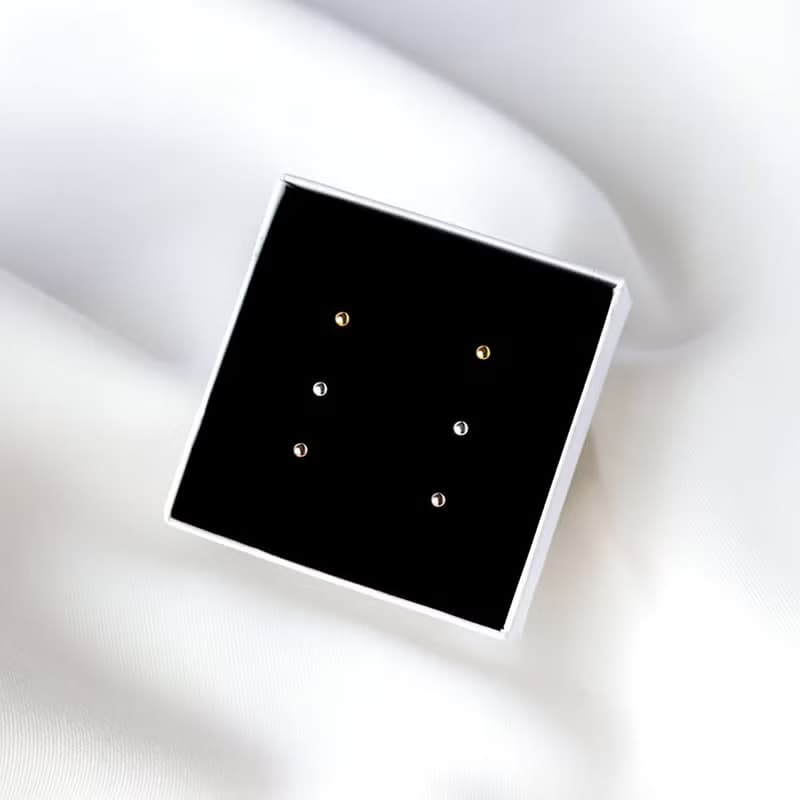 耳環 圓珠珠 14K  尺寸3mm 厚實而不易變形 非常閃耀 非電鍍
