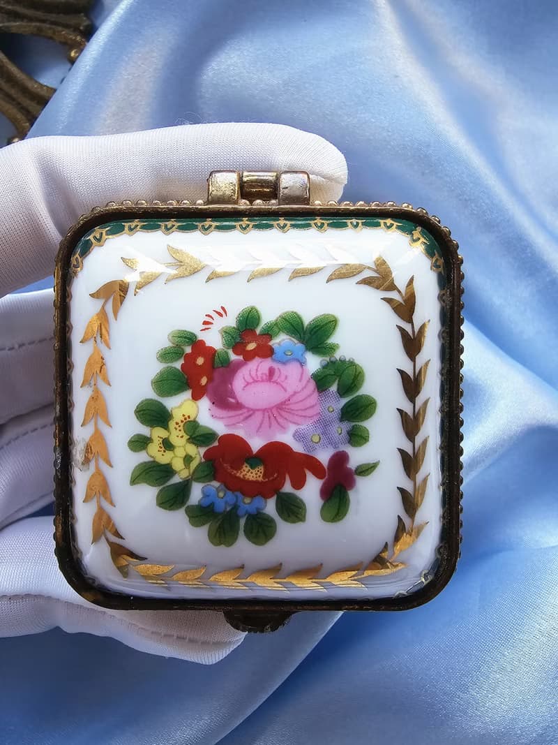 英國The Leonardo collection花卉飾品盒/小珠寶盒/藥盒