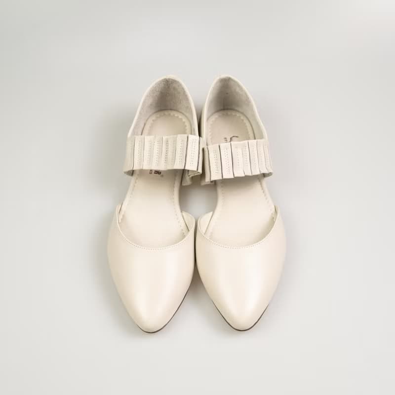 簡約真皮手工涼鞋女鞋/白色/6W82C楦