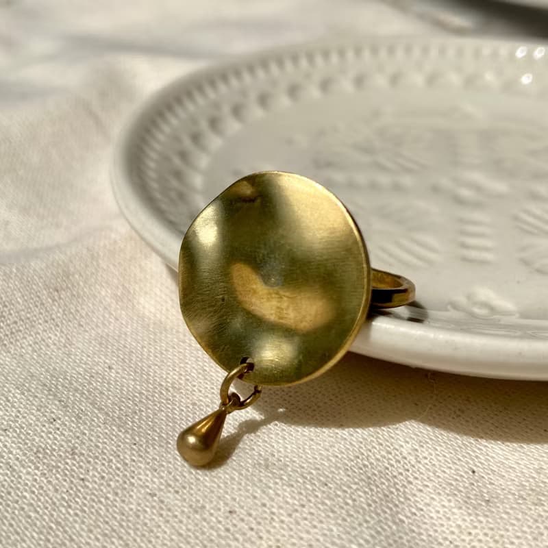 老林雜貨 | 銅片水滴戒指