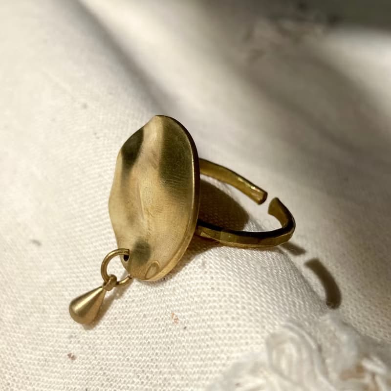 老林雜貨 | 銅片水滴戒指