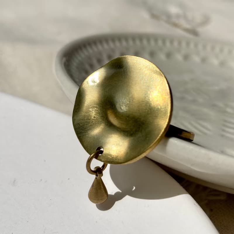 老林雜貨 | 銅片水滴戒指