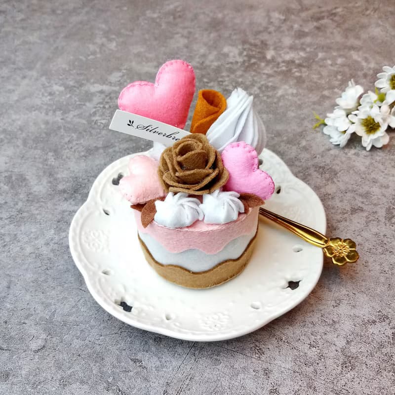 手縫仿真蛋糕 巧克力甜心不織布蛋糕 手工蛋糕 甜點 Cake-009