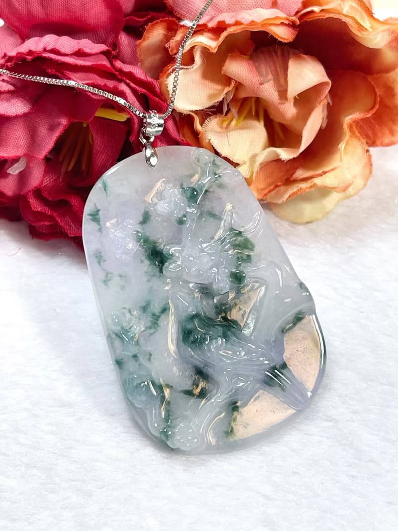 多寶晶石/天然飄花翡翠/喜上眉梢/大喜臨門/藍花/結婚禮物/長輩