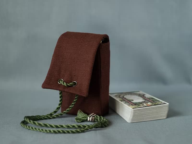Chocolate Brown Linen Laced Tarot Cards Case Oracle Deck Pouch Tarot Deck Holder