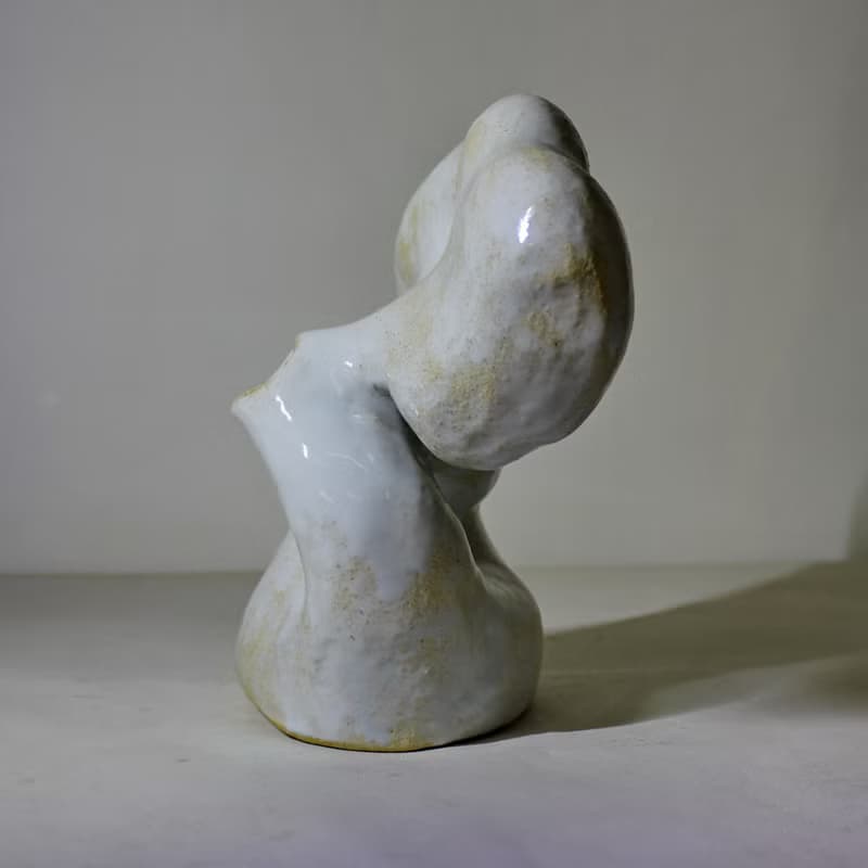 創意雕塑花瓶。 白色花瓶。珊瑚礁藝術。雕塑花瓶。插花花瓶。