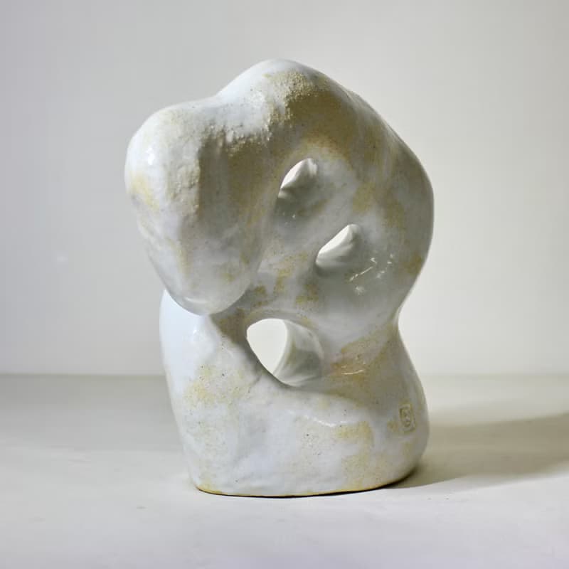 創意雕塑花瓶。 白色花瓶。珊瑚礁藝術。雕塑花瓶。插花花瓶。