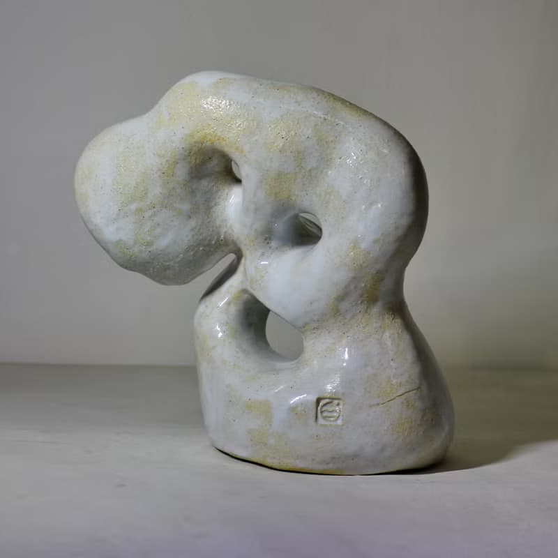 創意雕塑花瓶。 白色花瓶。珊瑚礁藝術。雕塑花瓶。插花花瓶。