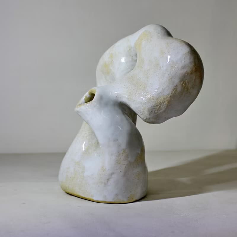 創意雕塑花瓶。 白色花瓶。珊瑚礁藝術。雕塑花瓶。插花花瓶。