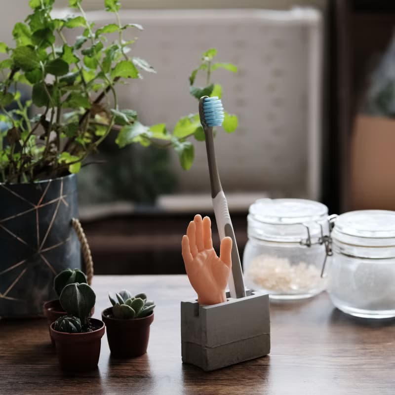 牙刷架 水泥空心磚 桌上擺飾 文具雜貨 男友禮物 父親節禮物