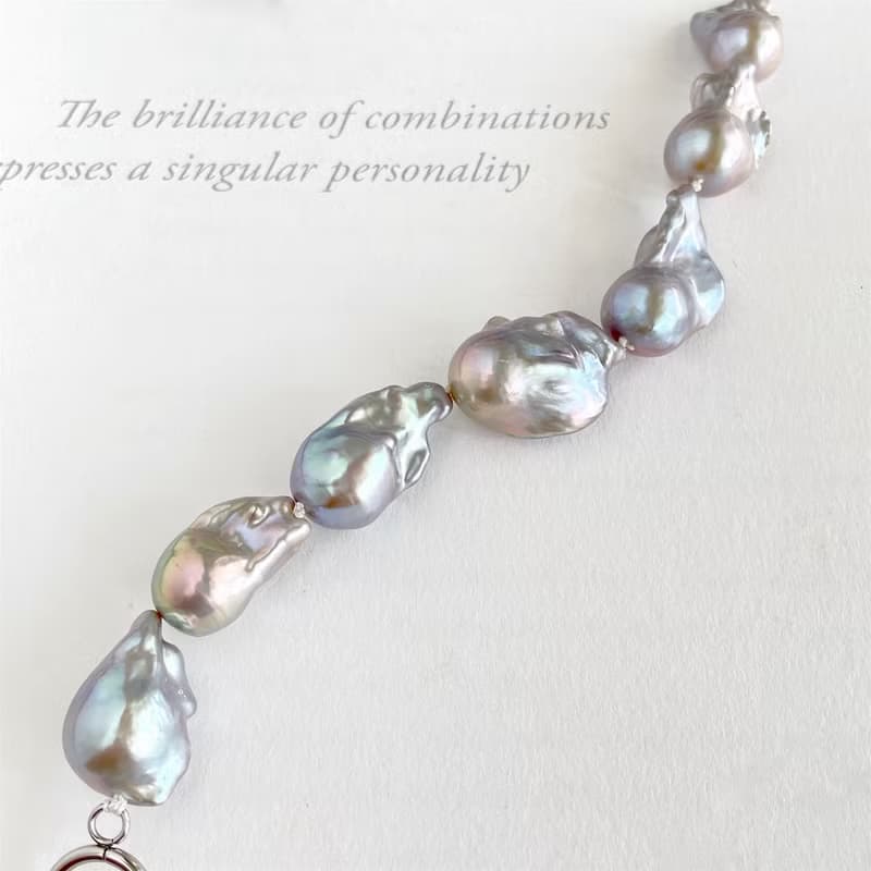 オイスターバロックパールのブレスレット シルバー　中粒　１点のみ