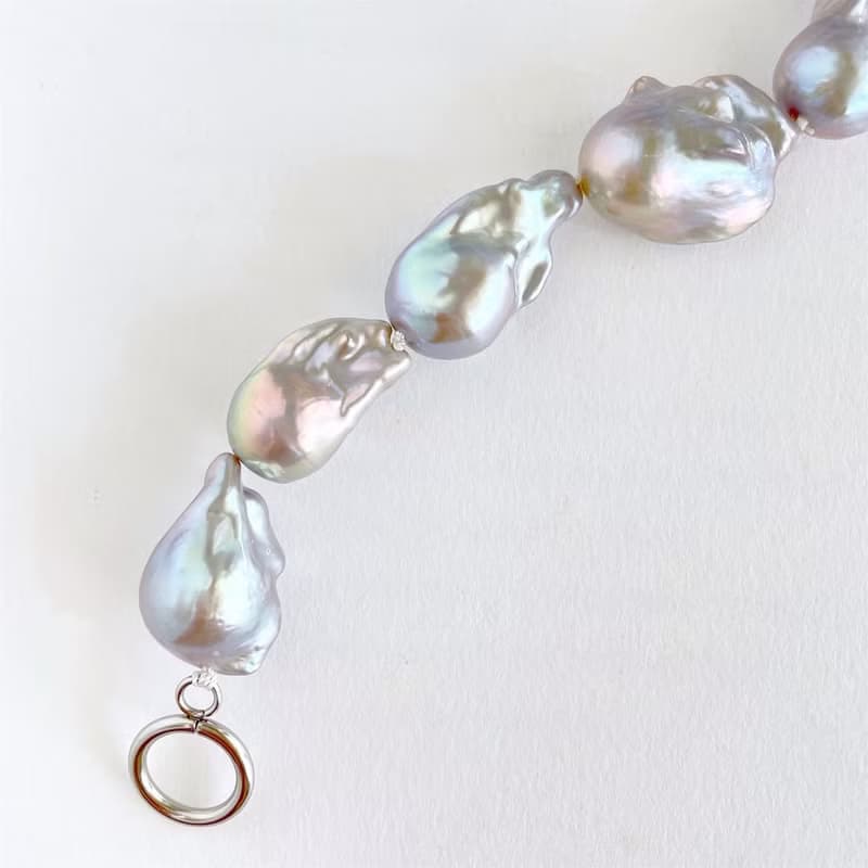 オイスターバロックパールのブレスレット シルバー　中粒　１点のみ