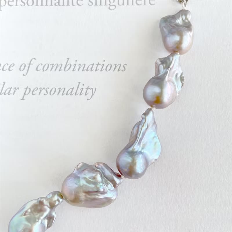 オイスターバロックパールのブレスレット シルバー　中粒　１点のみ