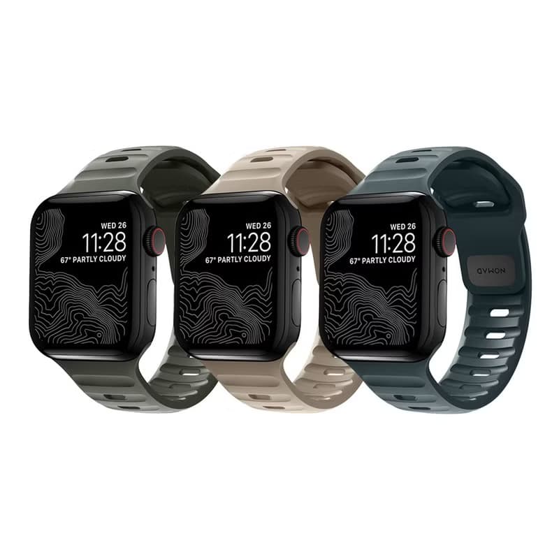 【美國NOMAD】 Apple Watch專用運動風FKM橡膠錶帶-45/44/42mm