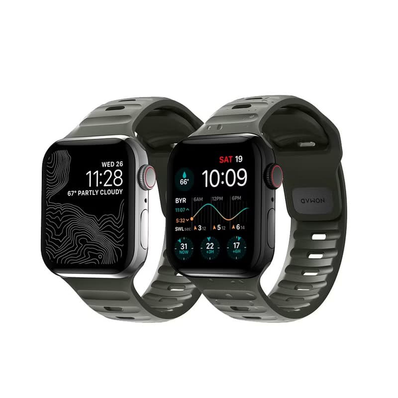 【美國NOMAD】 Apple Watch專用運動風FKM橡膠錶帶-45/44/42mm