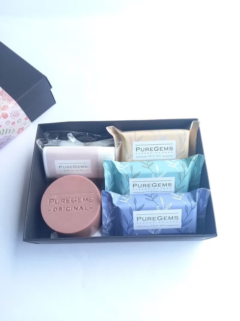 PUREGEMS。洗手沐浴 。手工皂禮盒。 6件 組合套裝