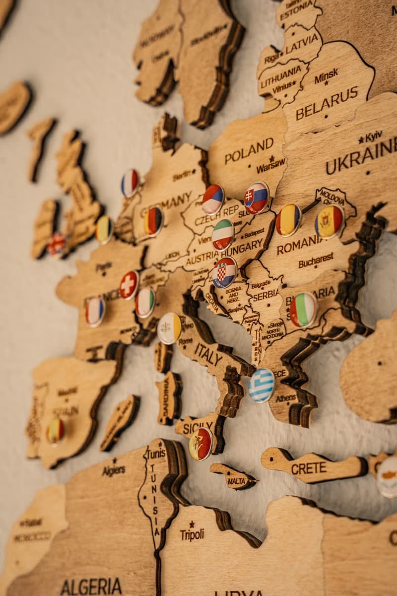 質樸的牆壁裝飾 木質世界地圖 大型家居裝飾 喬遷禮物 臥室