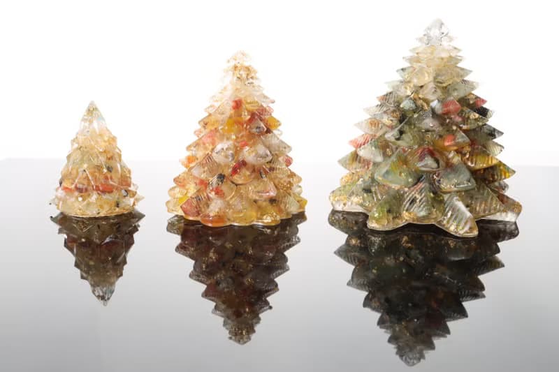 【畢業禮物】招財金黃色金箔水晶聖誕樹-特大黃水晶黃瑪瑙奧剛