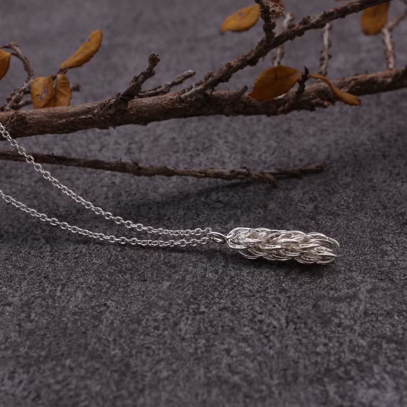 南洋杉 純銀項鍊 鎖骨鏈 直