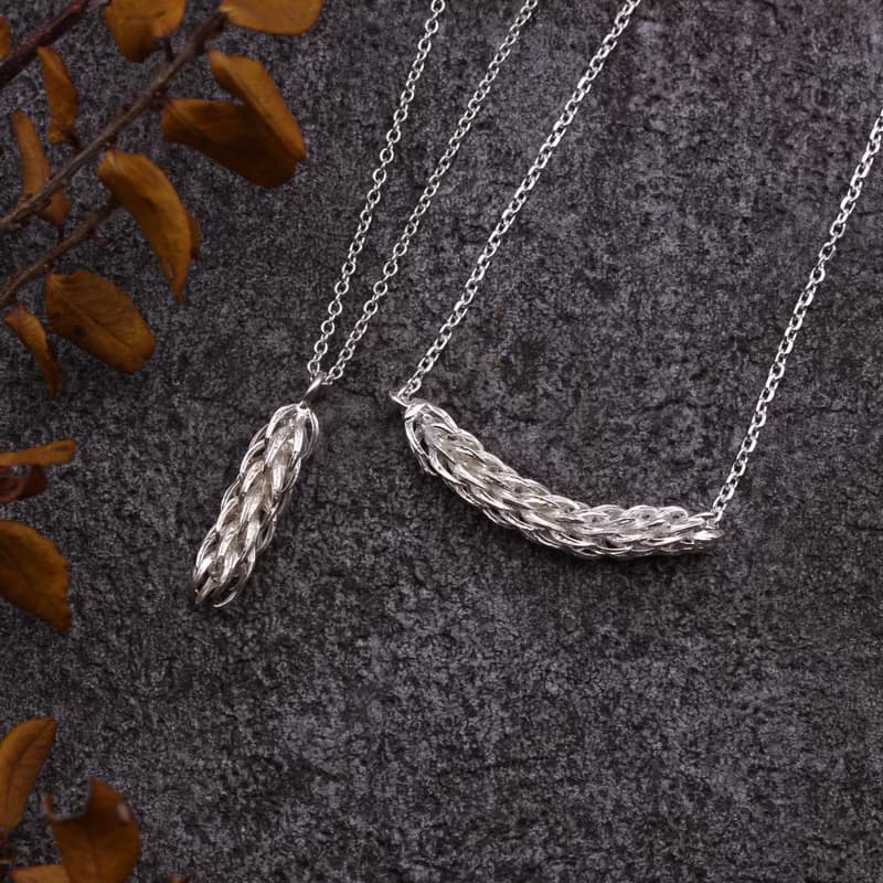 南洋杉 純銀項鍊 鎖骨鏈 直