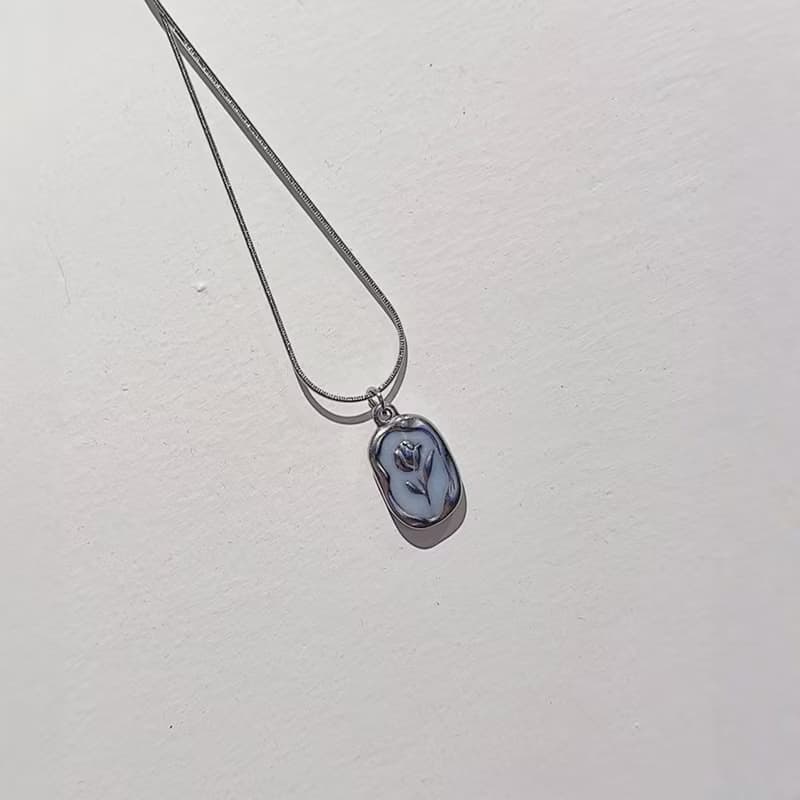 不鏽鋼 玫瑰花牌 母乳項鍊