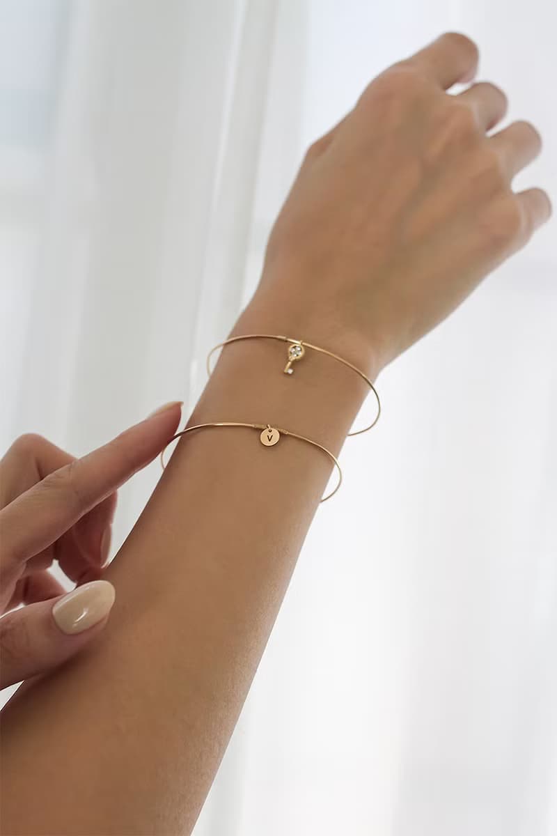 【禮物】許願手環- 白水晶石-沉靜的能量 14K注金手環