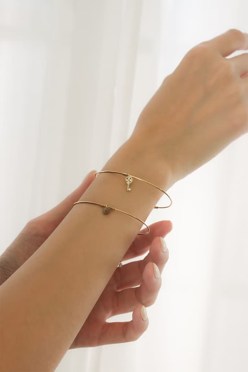 【禮物】許願手環- 白水晶石-沉靜的能量 14K注金手環