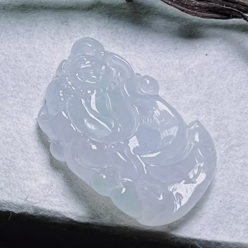 冰種翡翠彌勒佛 | 天然緬甸玉A貨翡翠 | 送禮