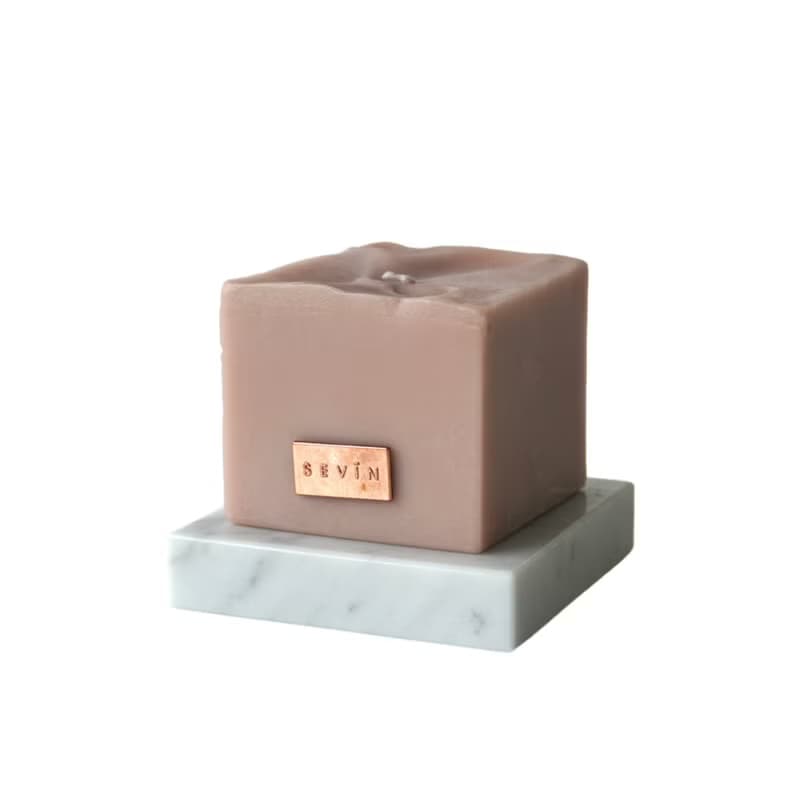 香氛蠟燭卡拉拉白底座-Bianco Carrara-9.5cm