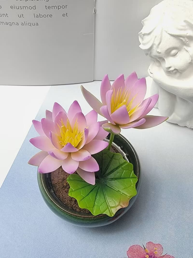 冷瓷土/黏土花藝-睡蓮小盆栽/送禮