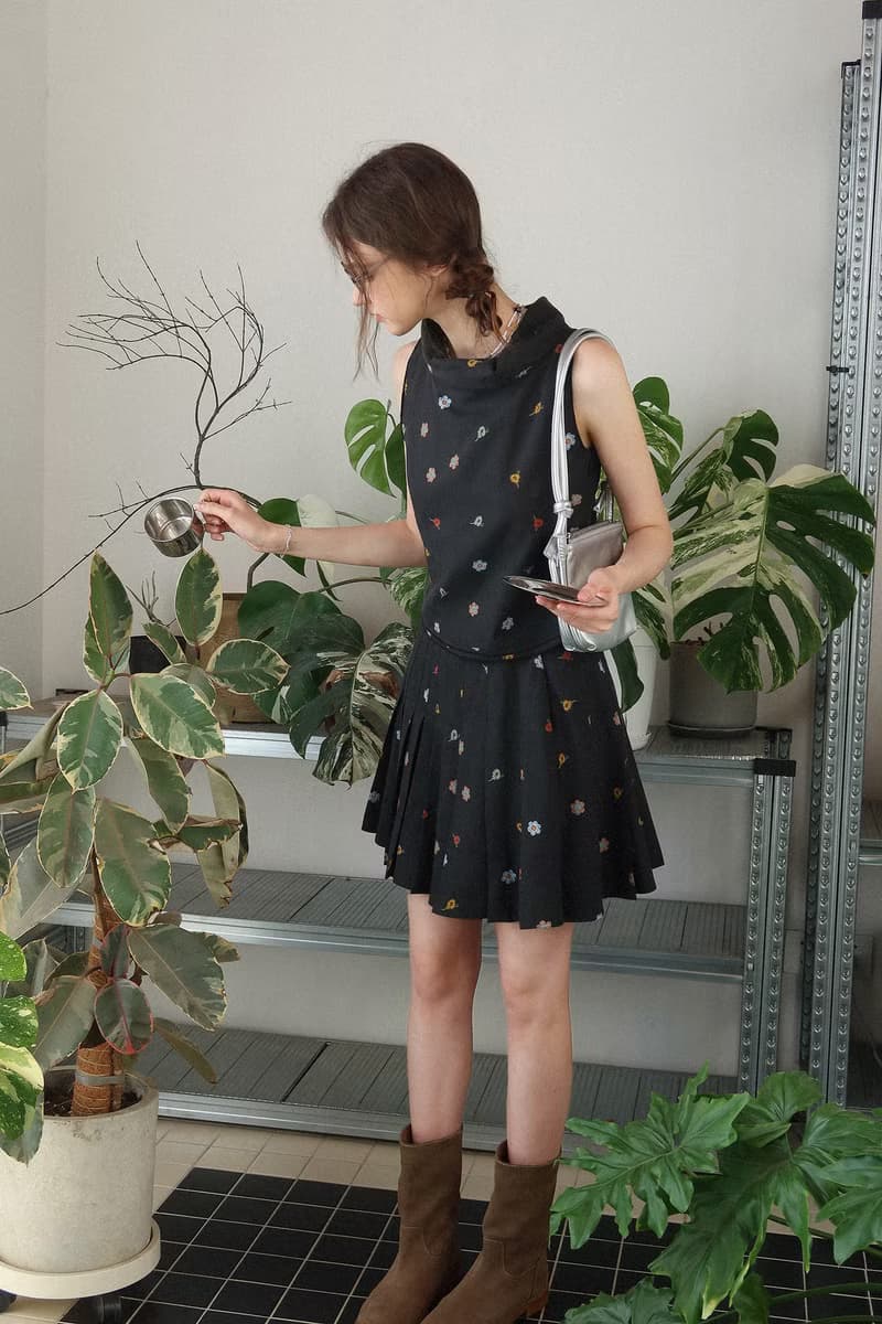 散落的可愛夏天 復古防皺上衣 百褶裙套裝