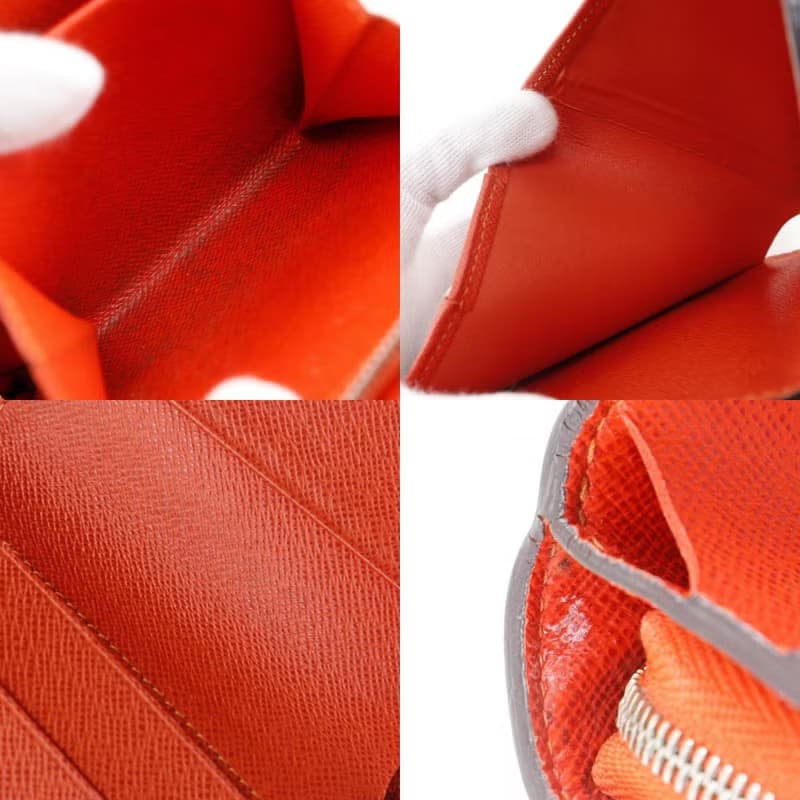 【日本直送】 LOUIS VUITTON コンパクトジップ 二つ折り財布 パンチング M95189 モノグラムペルフォ オレンジ MI0046 【中古】