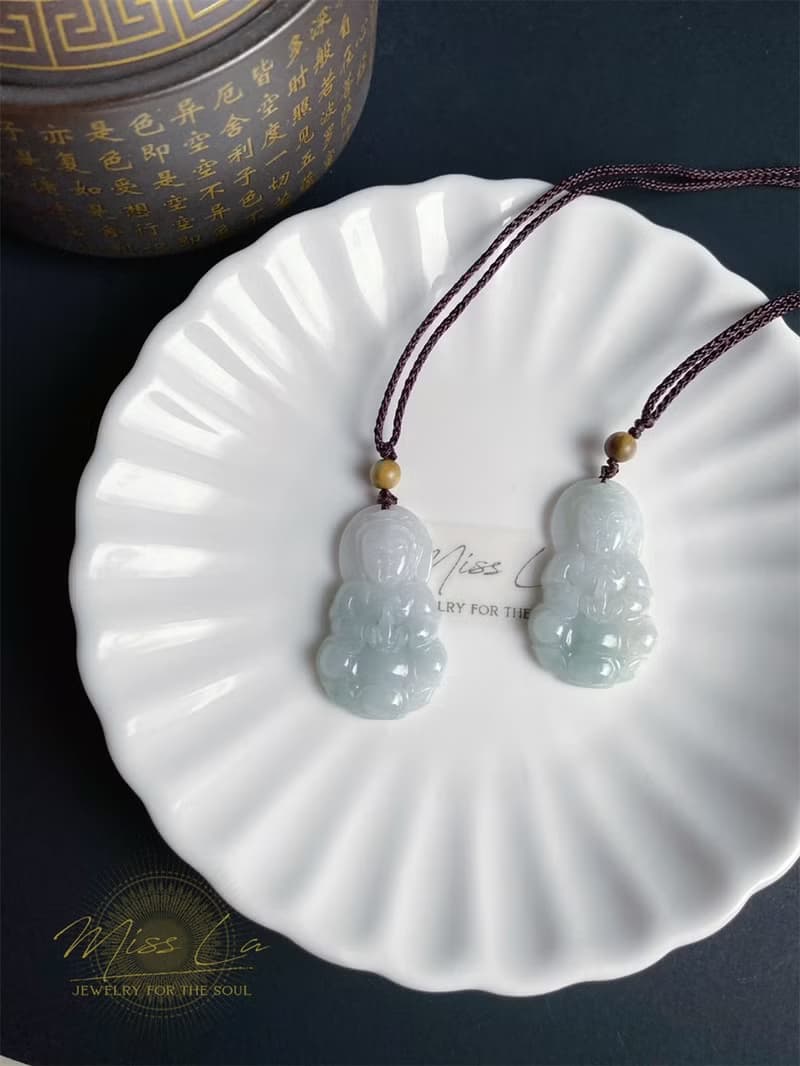 天然緬甸玉翡翠 觀音 菩薩 禮物 玉墜 項鍊 吊飾 保平安 健康佛像