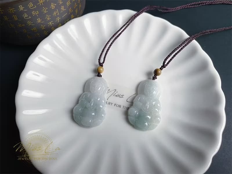 天然緬甸玉翡翠 觀音 菩薩 禮物 玉墜 項鍊 吊飾 保平安 健康佛像