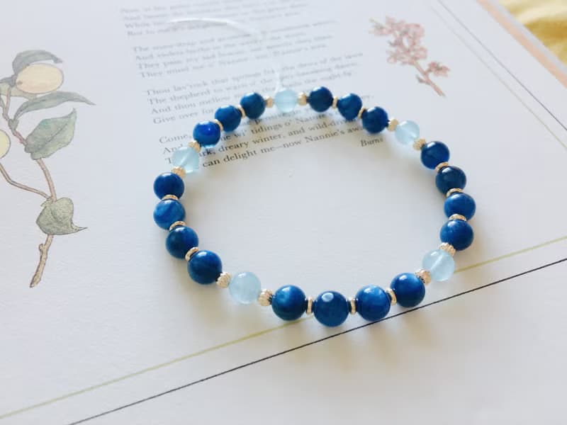 Enko | 藍調在發酵 海藍寶 藍晶石 14k包金手鍊