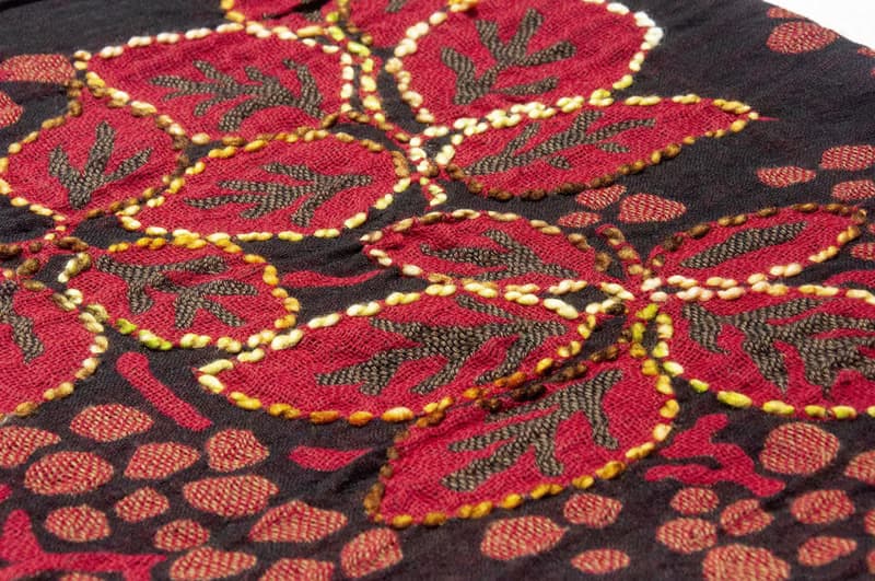 喀什米爾Cashmere/水煮羊毛披肩/針織圍巾/刺繡圍巾/羊絨披巾-花
