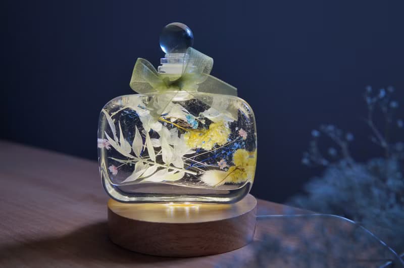 【 浮游花香水瓶 & 飾品聯名禮盒】簡約 純銀飾品
