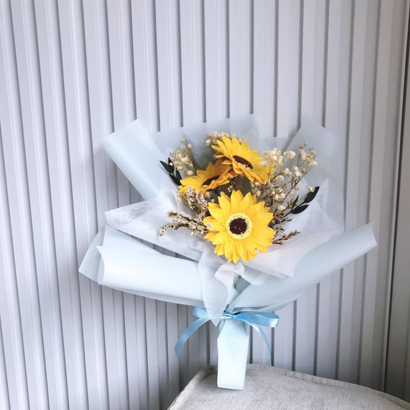 畢業花束-向日葵大型香皂花束。香皂花束。向日葵花束。生日花束