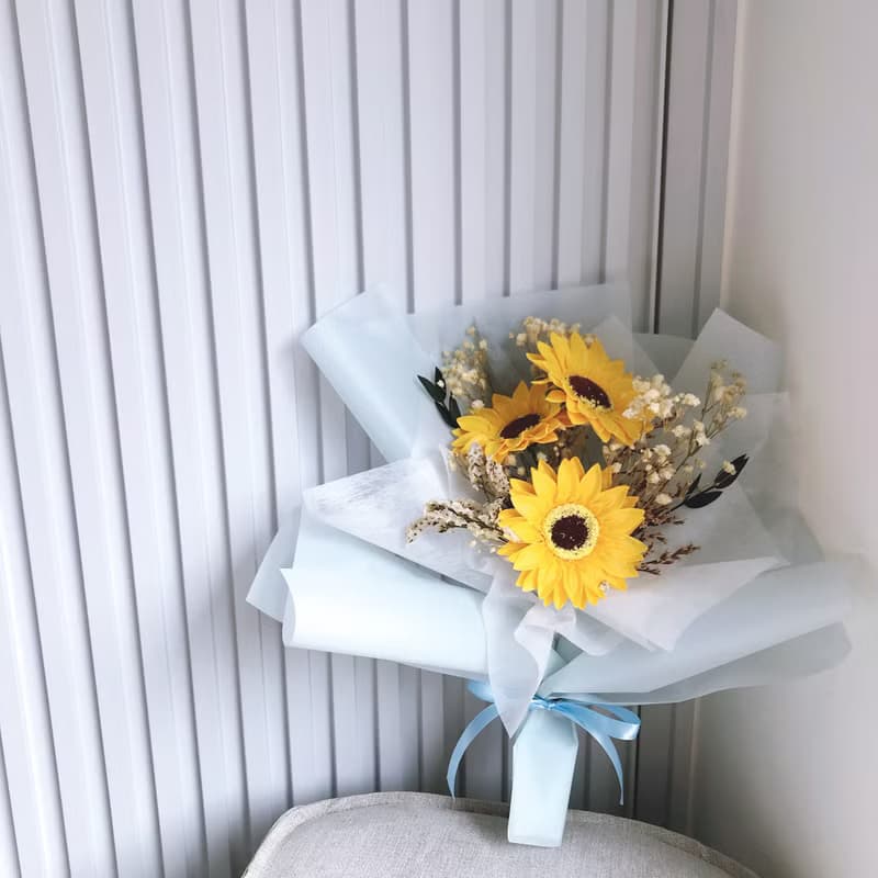 畢業花束-向日葵大型香皂花束。香皂花束。向日葵花束。生日花束
