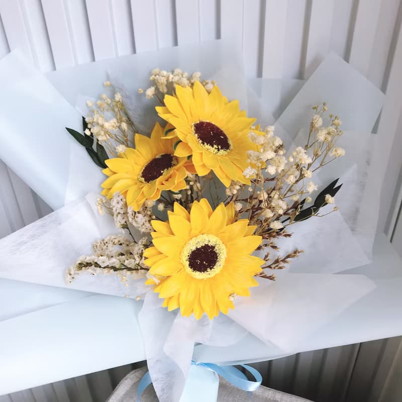 畢業花束-向日葵大型香皂花束。香皂花束。向日葵花束。生日花束
