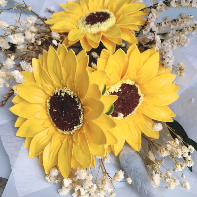 畢業花束-向日葵大型香皂花束。香皂花束。向日葵花束。生日花束