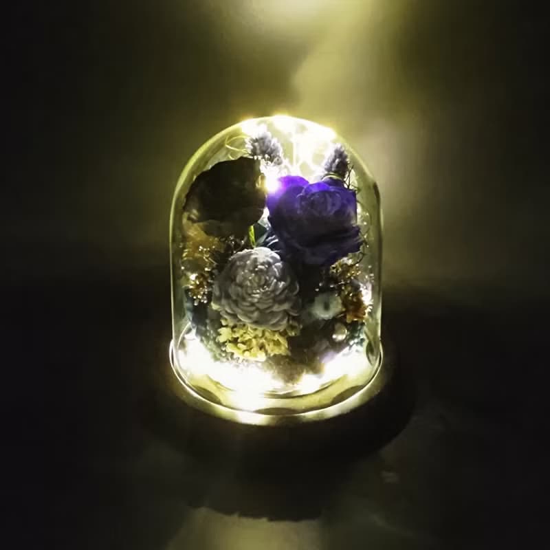 永生花玻璃擺設 - 一緣一會 (黛)