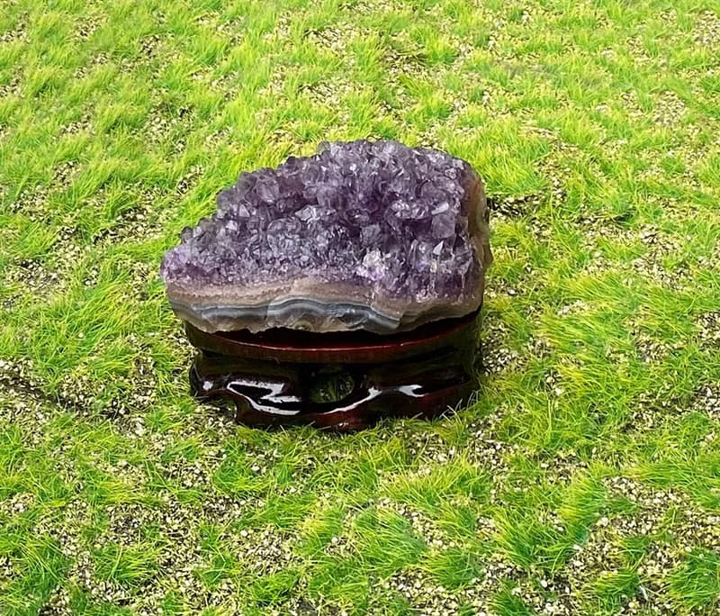 招財開運-天然原皮原礦夢幻漸層紫晶簇 紫水晶 消磁淨化 快速出貨