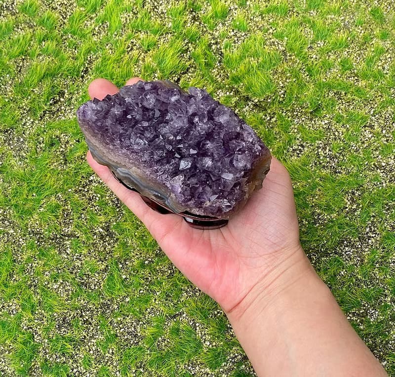 招財開運-天然原皮原礦夢幻漸層紫晶簇 紫水晶 消磁淨化 快速出貨