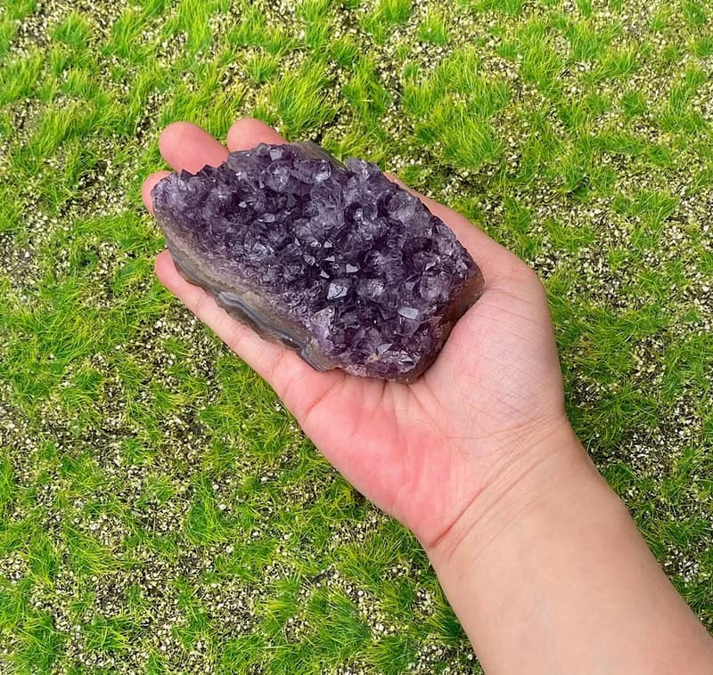招財開運-天然原皮原礦夢幻漸層紫晶簇 紫水晶 消磁淨化 快速出貨