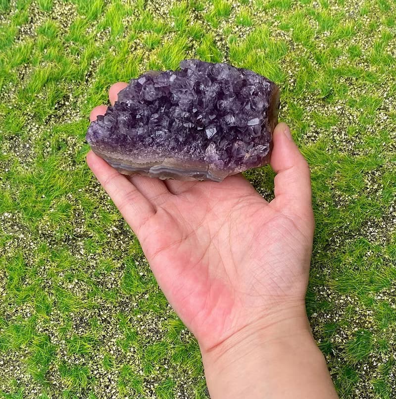 招財開運-天然原皮原礦夢幻漸層紫晶簇 紫水晶 消磁淨化 快速出貨