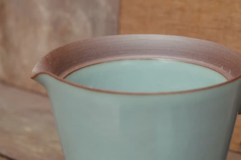 青瓷汝窯簡易茶具組【藍白繡球花款】－簡易壺、茶海、2只茶杯