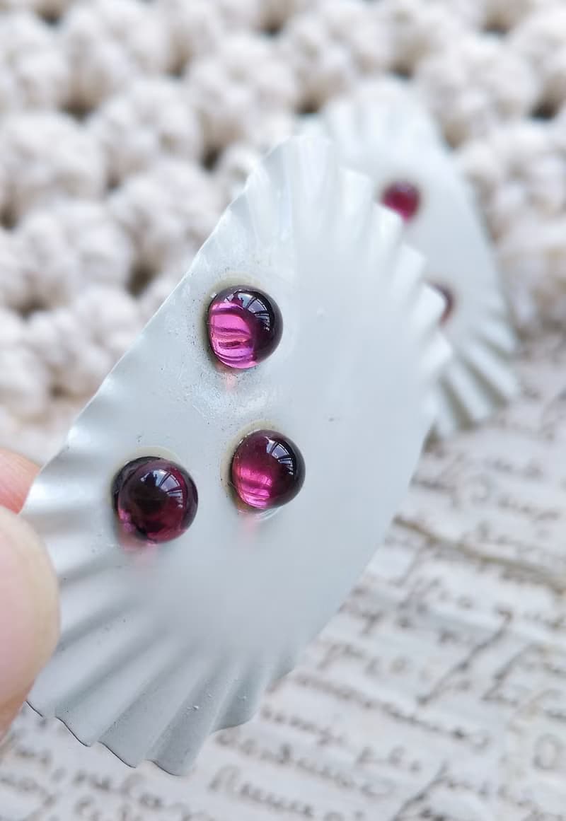 Vintage Jewelry 西洋古董飾品 白琺瑯 方形波浪 針式耳環