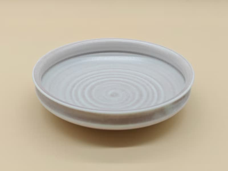 創意冰裂釉陶瓷圓盤家用沙拉盤湯菜盤純色盤子復古麻點盤子餐具