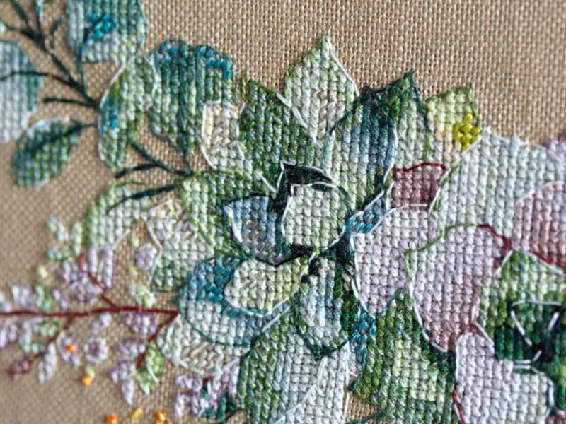 【數位】Watercolor Green Bouquet II - PDF cross stitch pattern